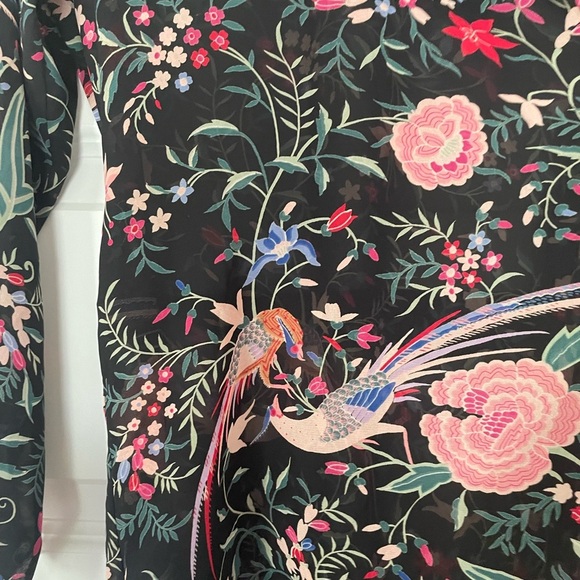Natori + Neiman Marcus Vintage slip and robe, peacocks and flowers, one size - Picture 3 of 11